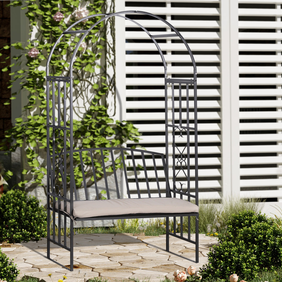 Garden Metal Arch Bench