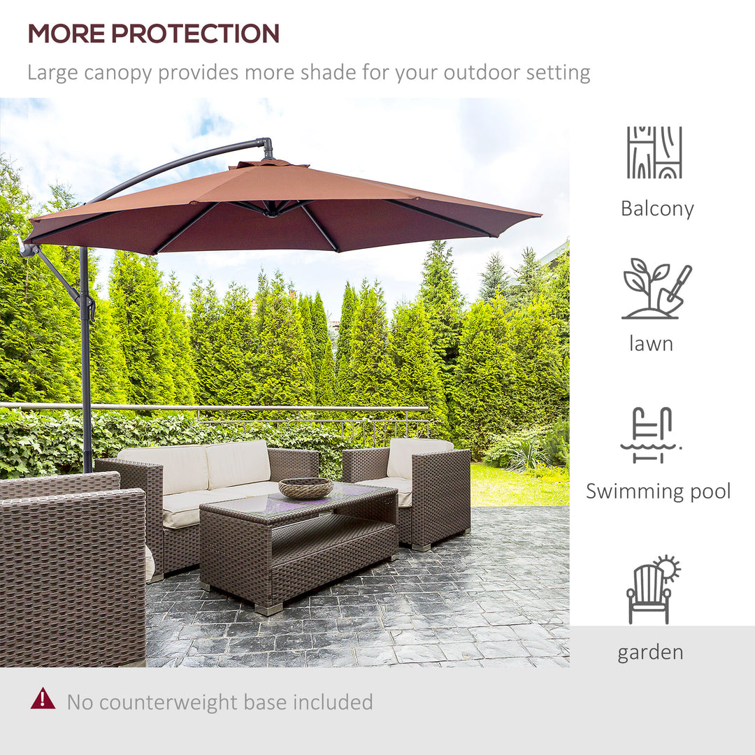 Waterproof 3m Hanging Cantilever Umbrella: Adjustable Angle & UV Protection