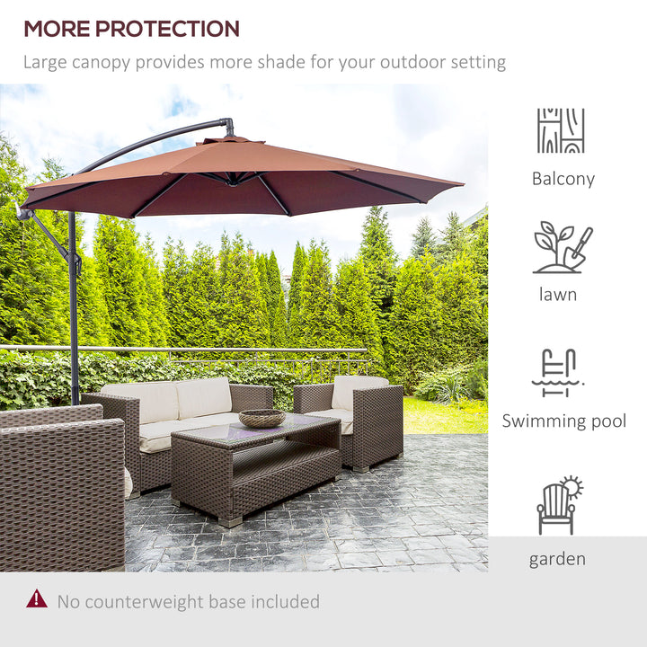 Waterproof 3m Hanging Cantilever Umbrella: Adjustable Angle & UV Protection