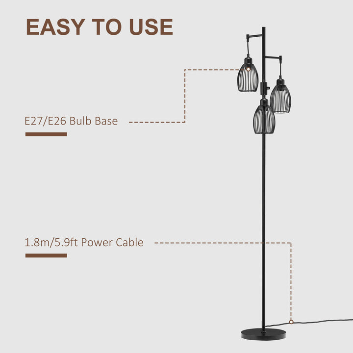 Industrial Floor Lights with Metal lampshades