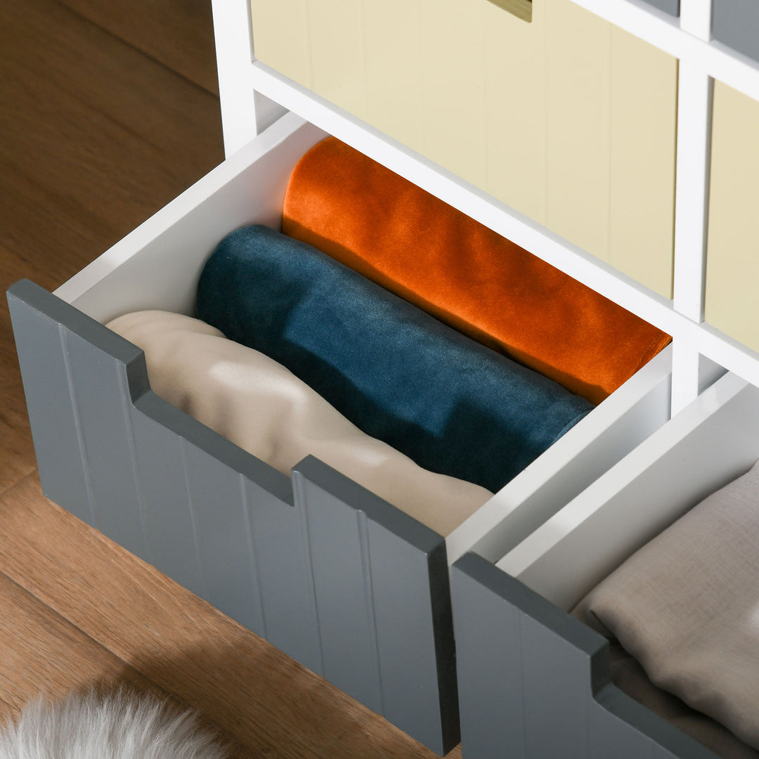 6-Drawer Storage Tower: Wooden-Top Dresser Chest for Bedroom