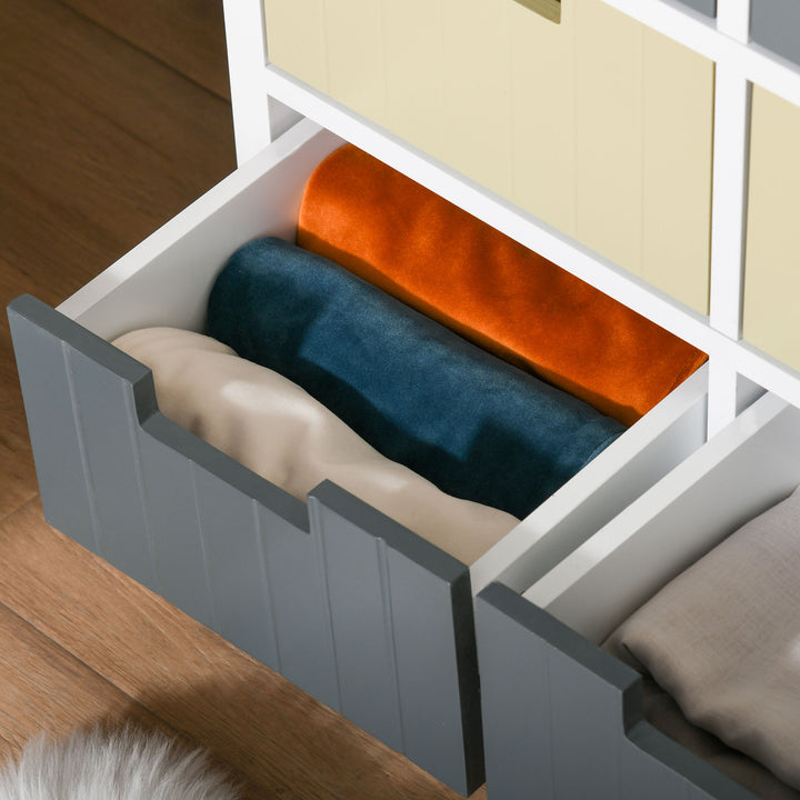 6-Drawer Storage Tower: Wooden-Top Dresser Chest for Bedroom