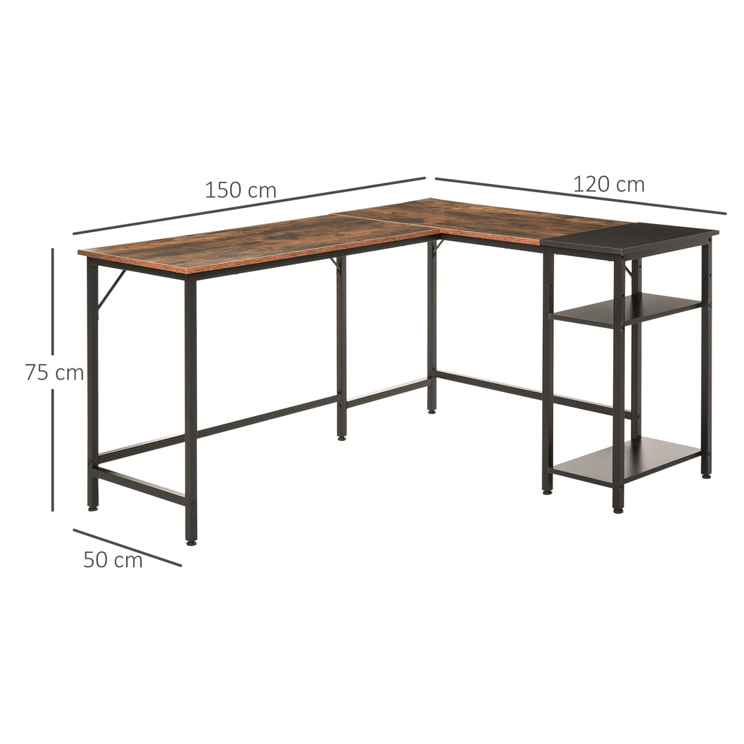 HOMCOM Industrial L-Shaped Desk