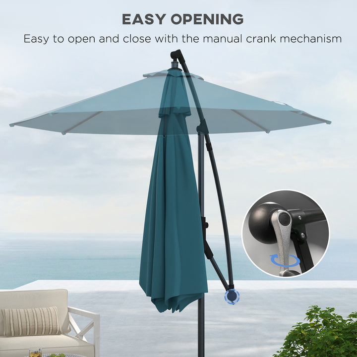 Waterproof Cantilever Parasol 3(m) with Cross Base