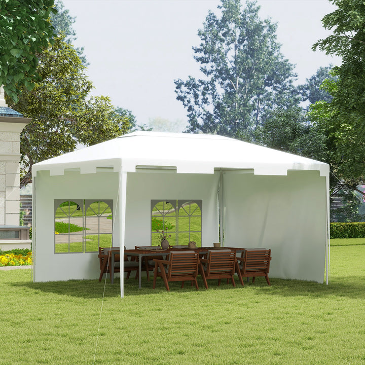 3 x 4 m Garden Gazebo Shelter Marquee Party Tent with 2 Sidewalls for Patio Yard Outdoor