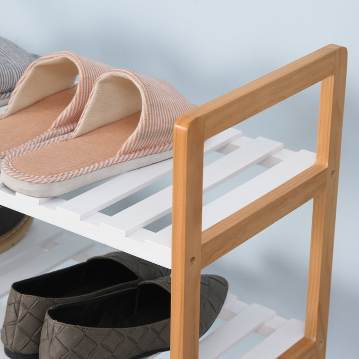 HOMCOM Wooden Shoe Storage Organizer