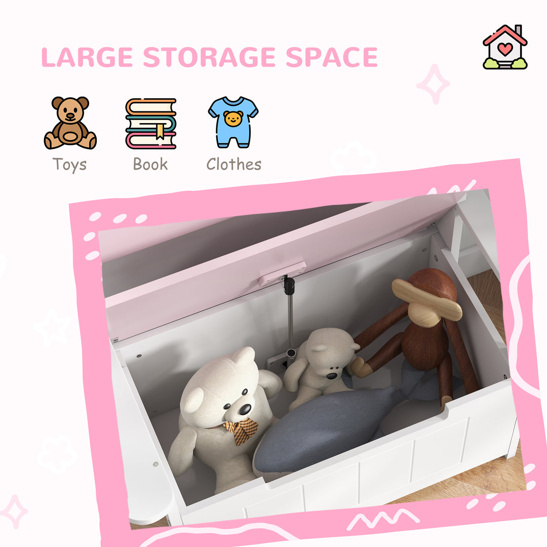 2-in-1 Toy Box for Kids with Lid for Bedroom