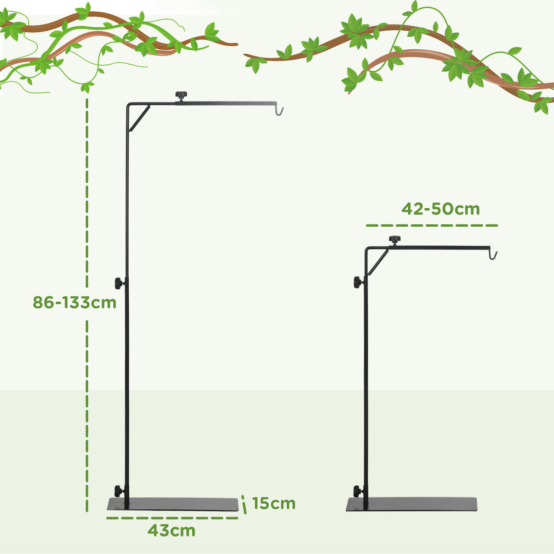 86-129Hcm Adjustable Height and Length Reptile Lamp Stand Holder with Hook Hanging