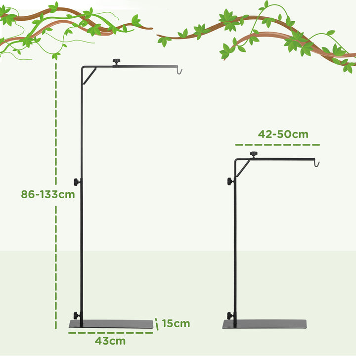 86-129Hcm Adjustable Height and Length Reptile Lamp Stand Holder with Hook Hanging