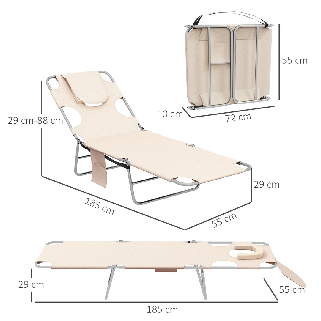 Foldable Sun Lounger Set of 2