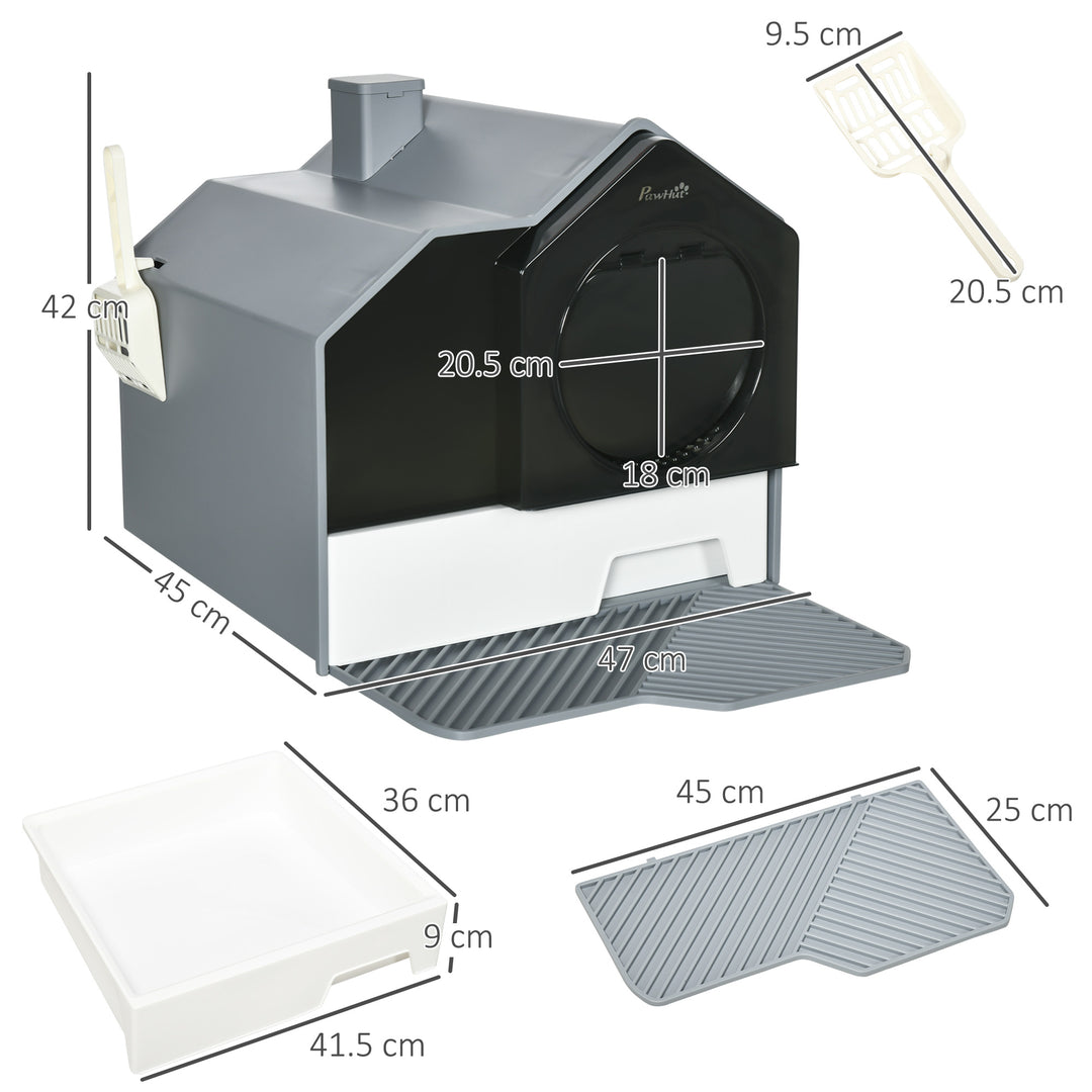 Hooded Cat Litter Box w/ Scoop