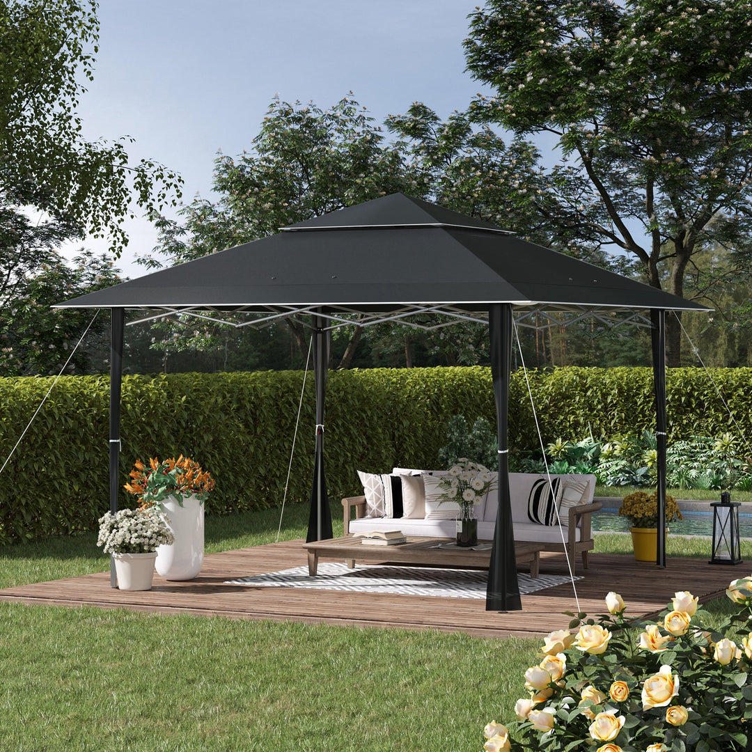 4 x 4m Pop-up Gazebo Double Roof Canopy Tent with Roller Bag & Adjustable Legs Outdoor Party