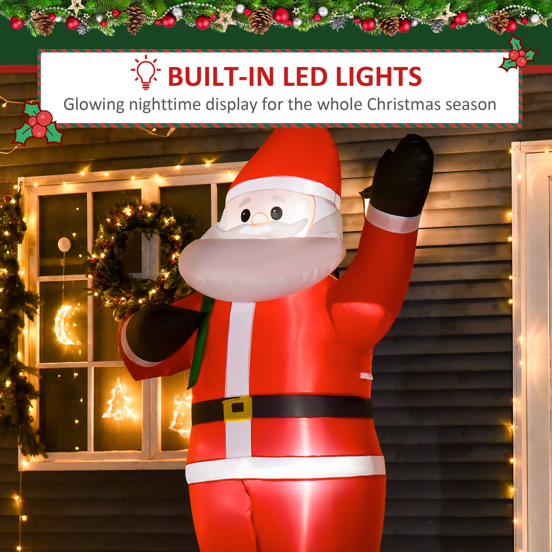 2.4m Christmas Inflatable Santa Holiday Yard Decoration with LED Lights