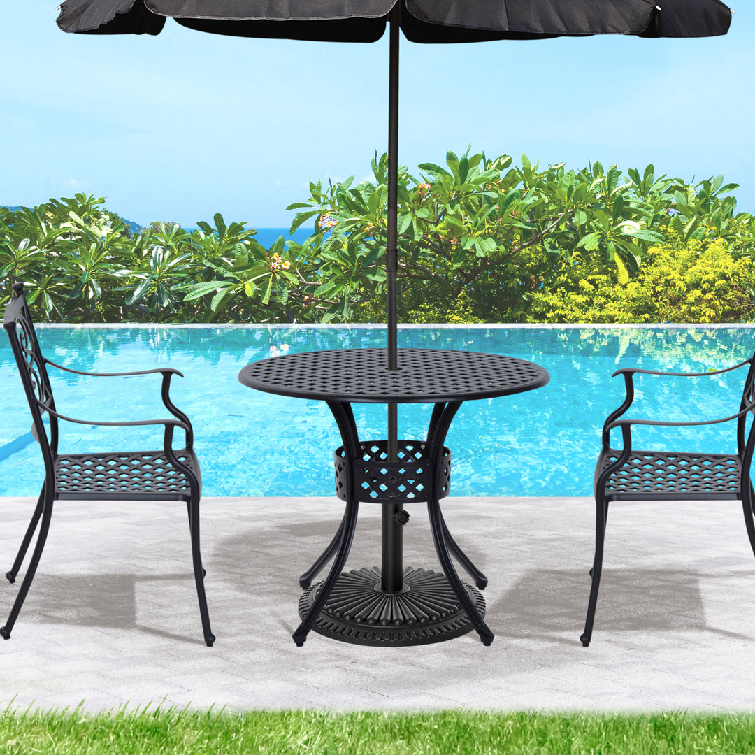 85cm Round Garden Table with Umbrella Hole