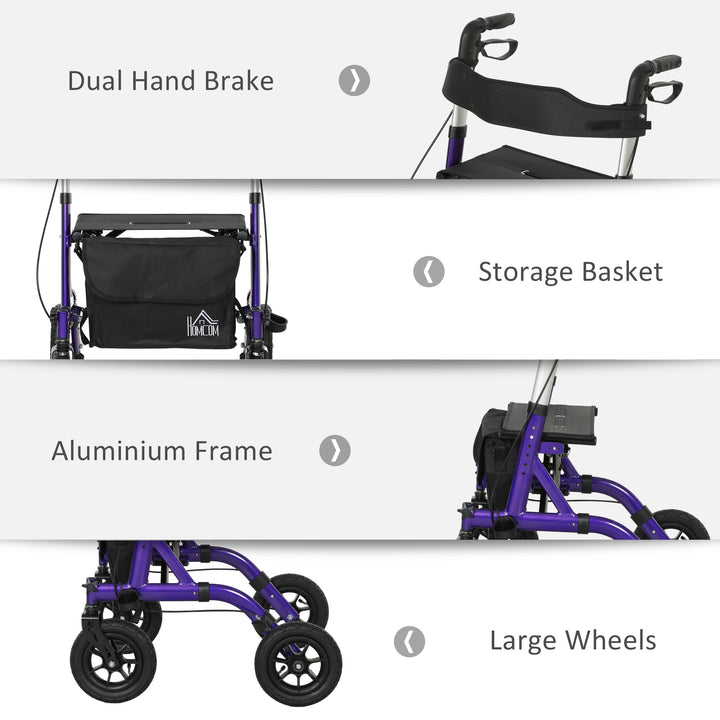 Folding Rollator Walker with Seat