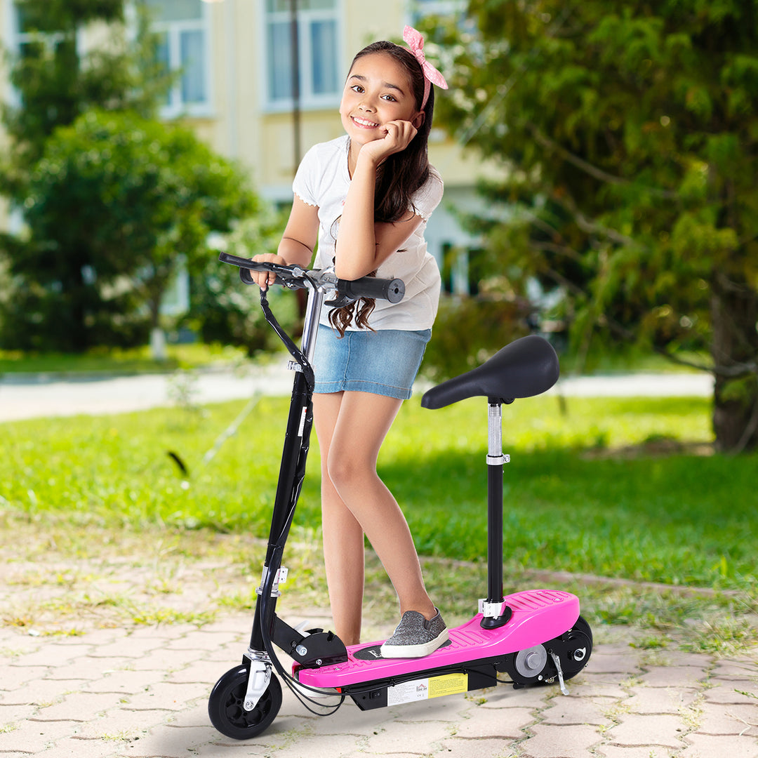 Outdoor Ride On Powered Scooter for kids Sporting Toy 120W Motor Bike 2 x 12V Battery - Pink