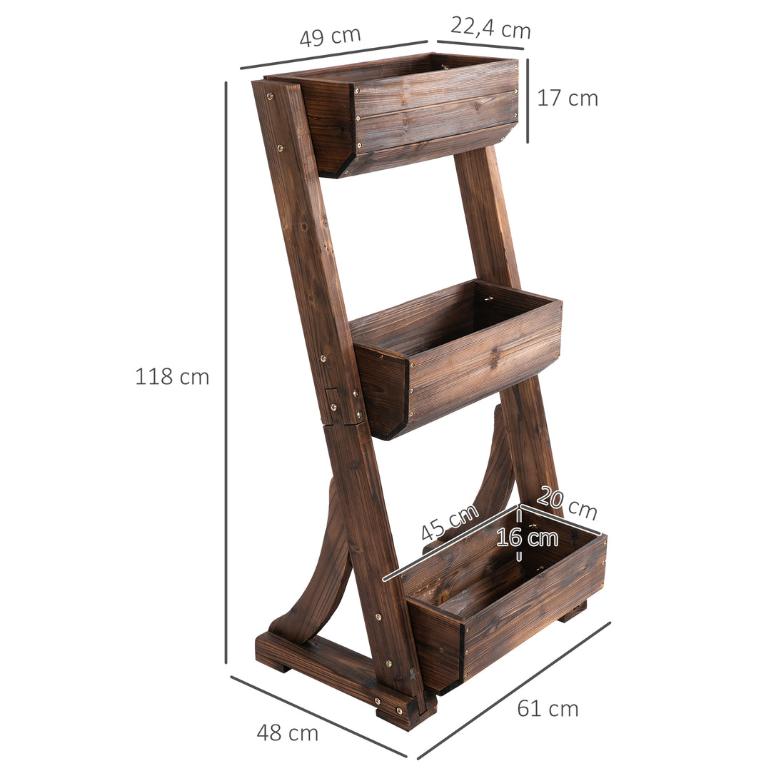 Outsunny 3-Tier Plant Stand Flower Stand Freestanding