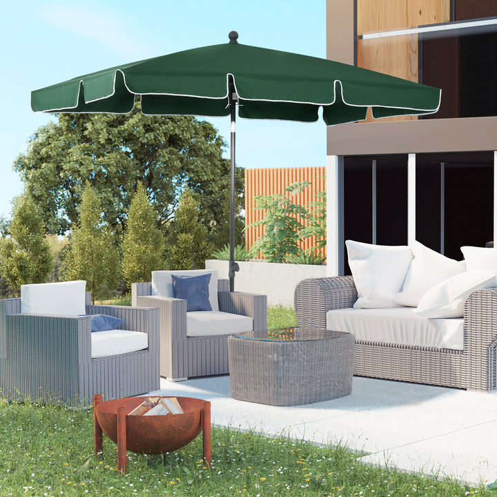 Aluminous Rectangular Parasol: Tilting Patio Sunshade