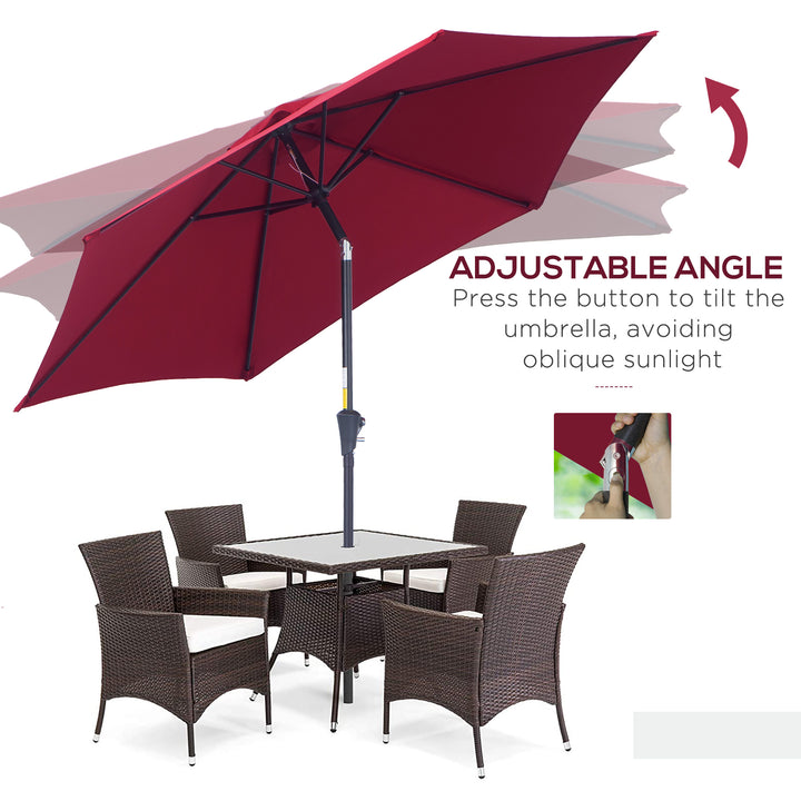 Tilting Garden Parasol: Crank-Operated Sun Shade with Aluminium Frame