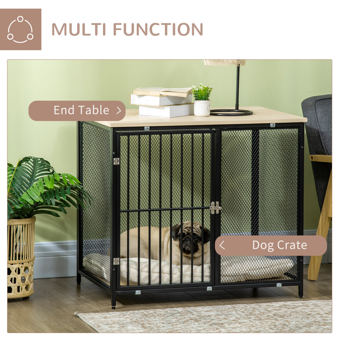 Dog Crate Furniture Side End Table with Soft Washable Cushion