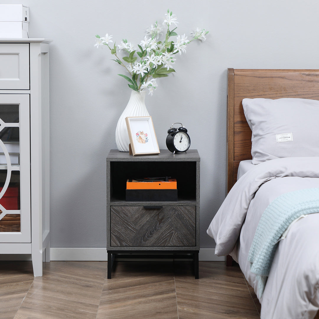 Bedside Cabinets: Dual Nightstands with Drawer & Shelf