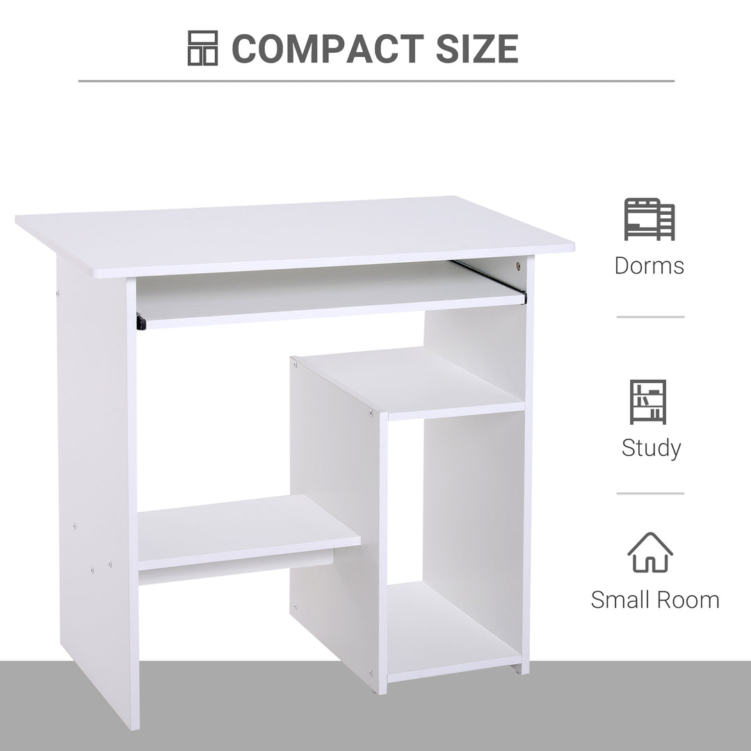 Compact Computer Table with Keyboard Tray