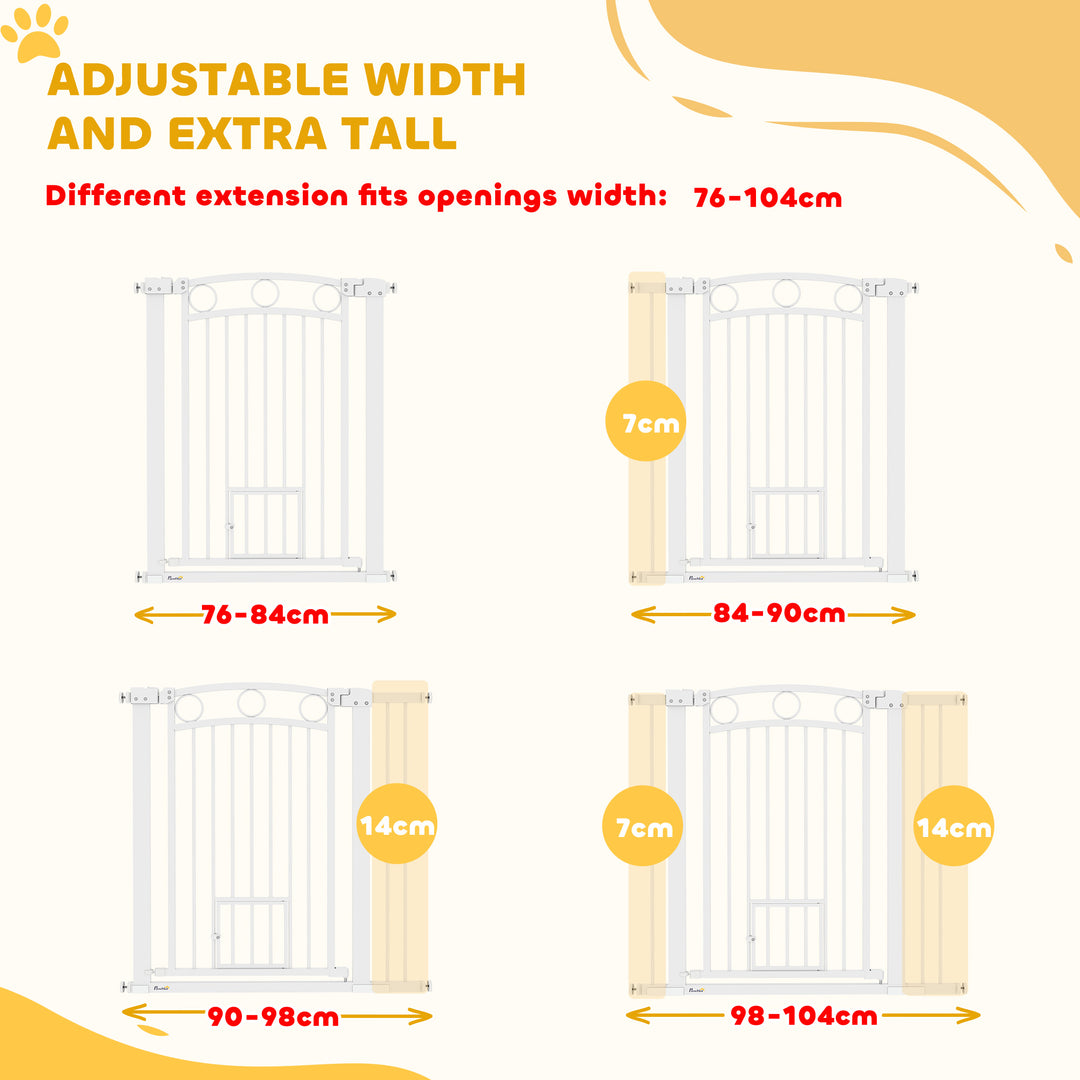 96cm Tall Dog Gate with Cat Door