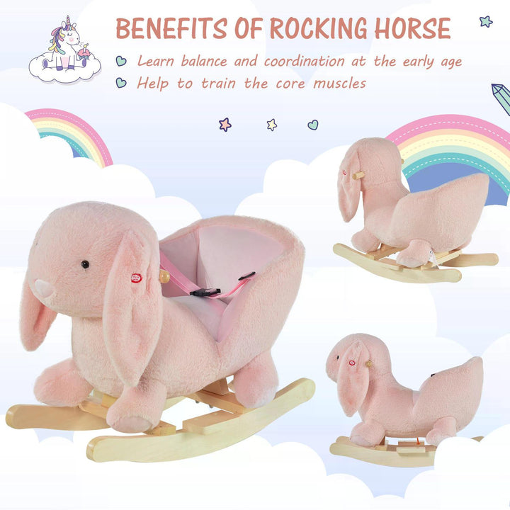 Plush Rocking Rabbit: Sound Effects Ride-On Toy for Toddlers