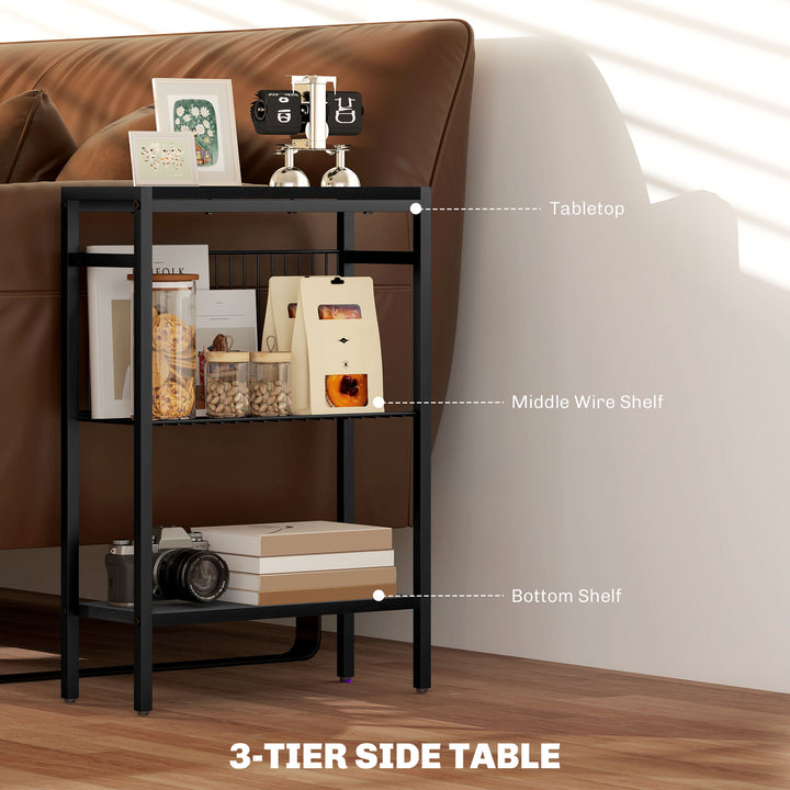 HOMCOM Steel Bedside Table