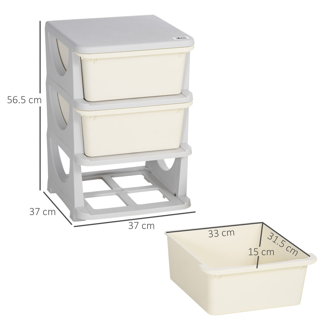 3-Tier Toy Storage Box Kids Toy Storage with Removable Boxes