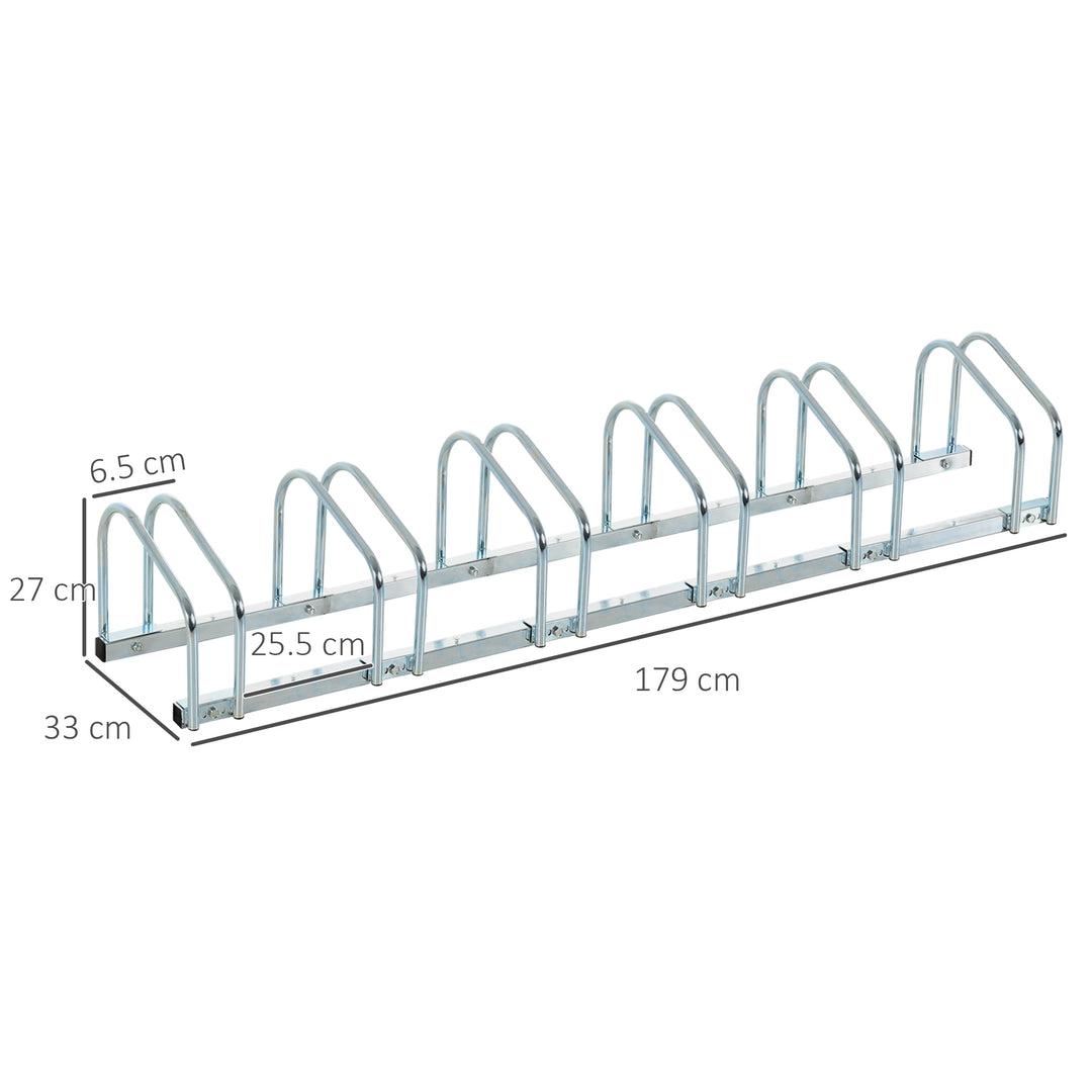 Bike Stand Parking Rack Floor or Wall Mount Bicycle Cycle Storage Locking Stand 179L x 33W x 27H (6 Racks