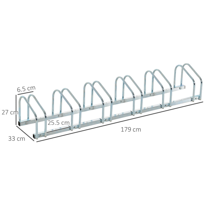 Bike Stand Parking Rack Floor or Wall Mount Bicycle Cycle Storage Locking Stand 179L x 33W x 27H (6 Racks