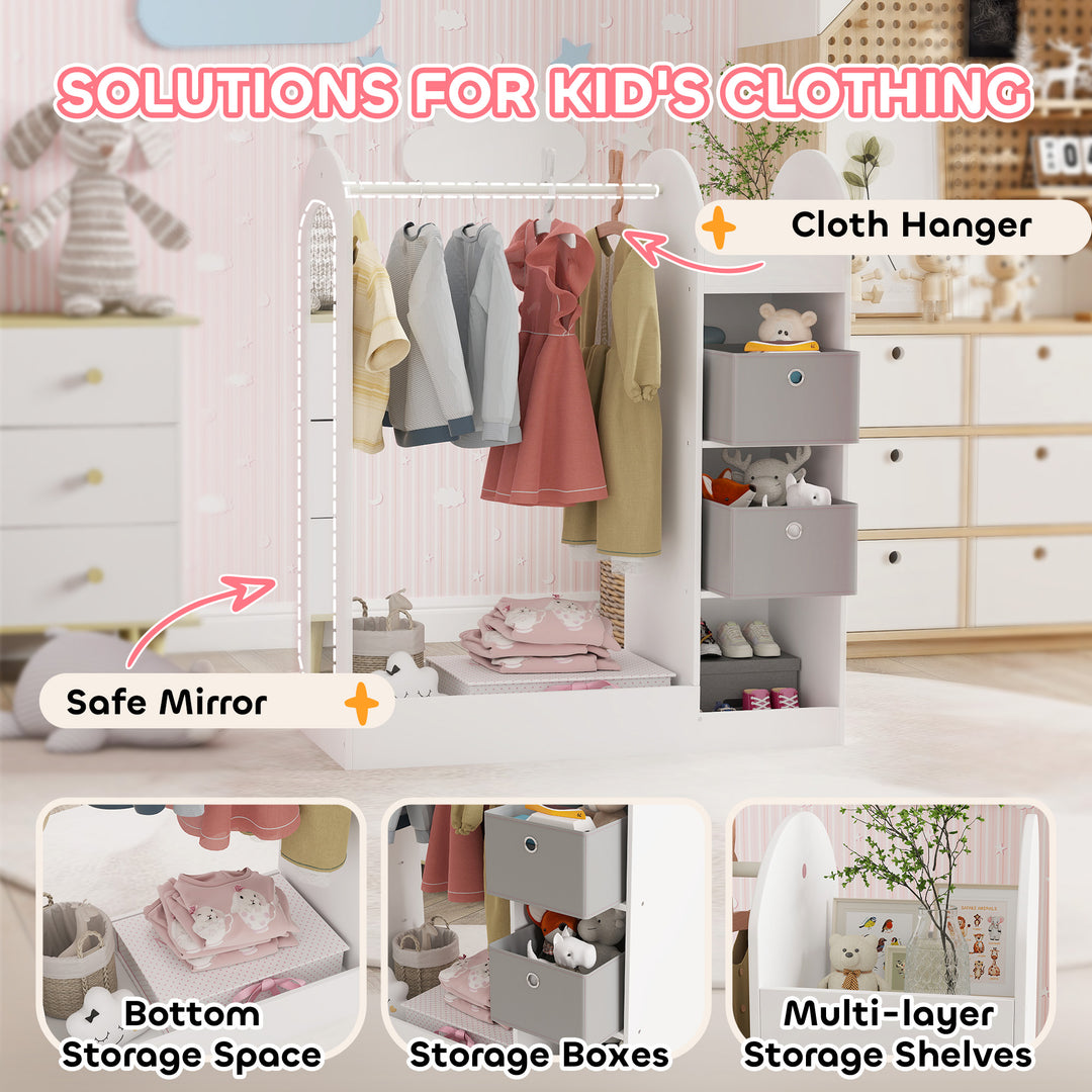 Kids Clothes Rail with Storage Shelf