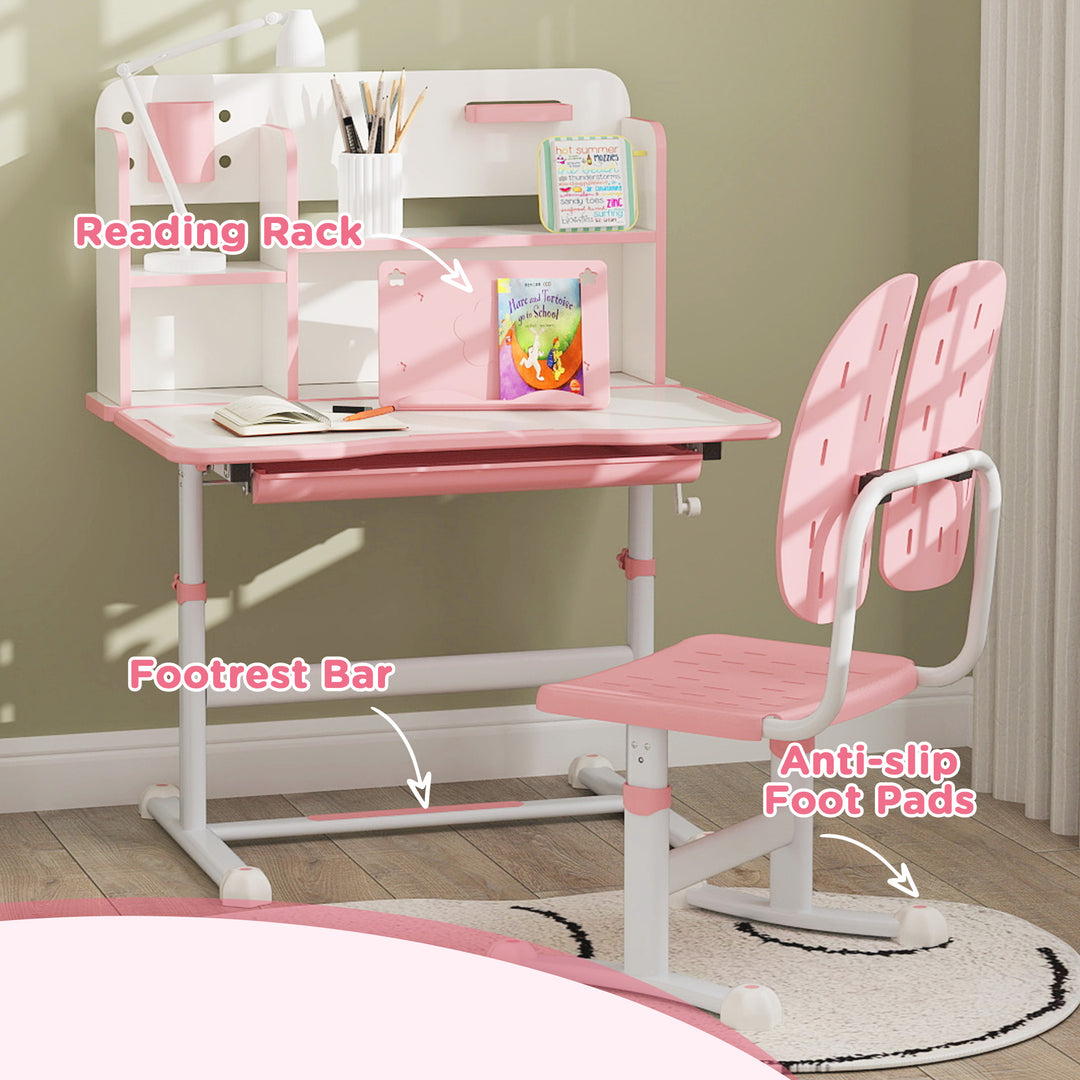 Height Adjustable Kids Desk and Chair Set