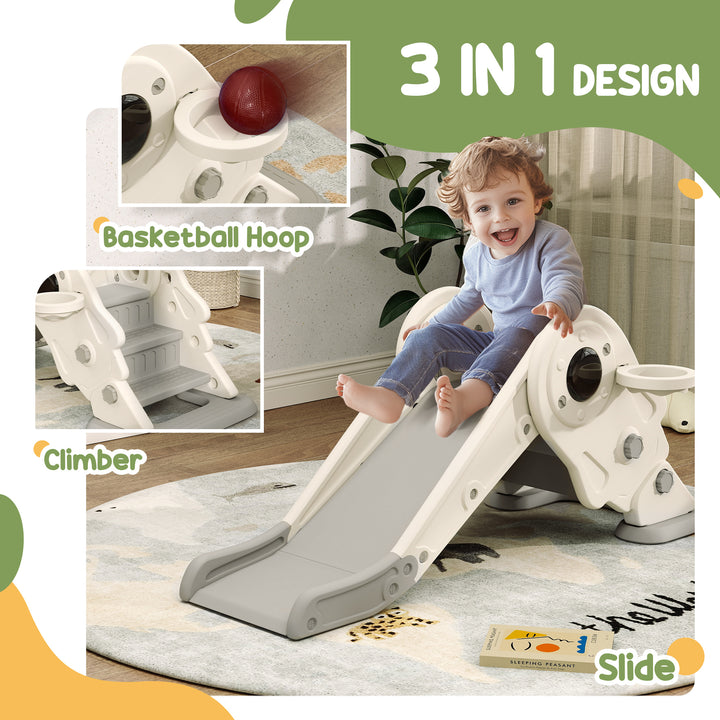 3 in1 Kids Slide with Basketball Hoop