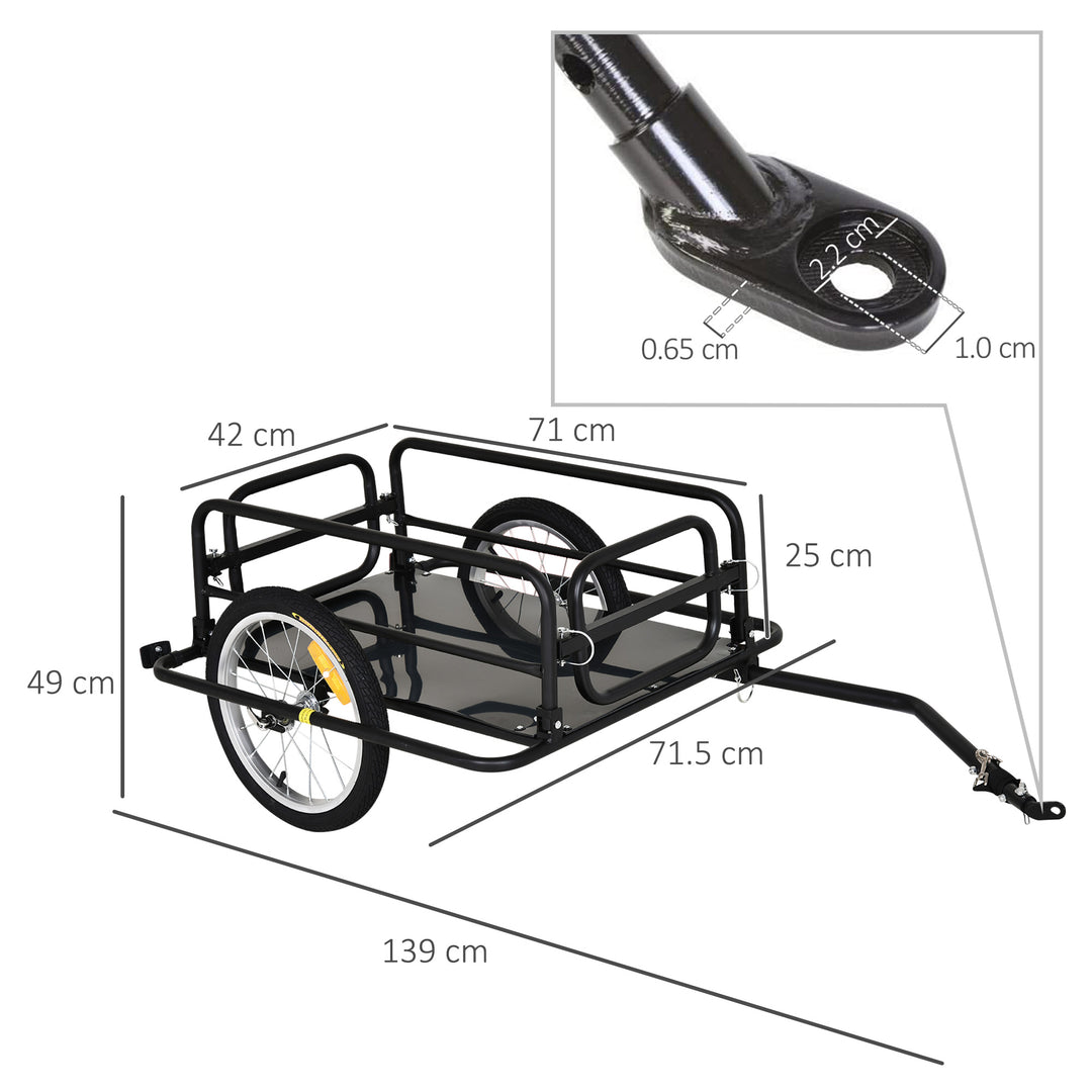 Bike Cargo Trailer in Steel Frame-Black