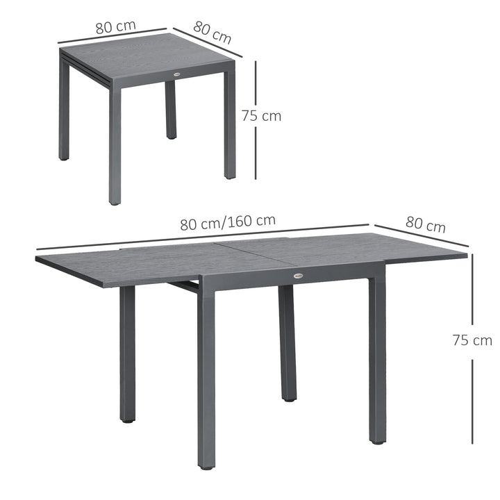 Extendable Garden Table for 6 with Aluminium Frame