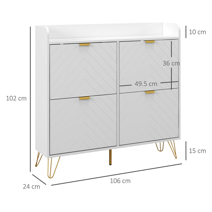 HOMCOM Narrow Shoe Storage Cabinet