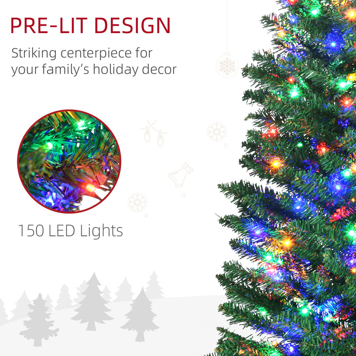 6' Artificial Prelit Christmas Trees Holiday Décor with Colourful LED Lights