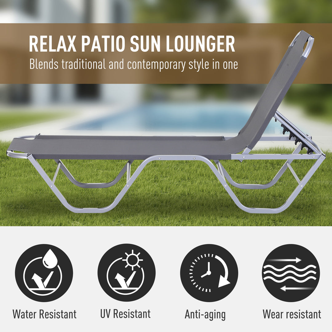 Sunbathing Recliner: Lightweight Poolside Lounger with 5-Position Backrest