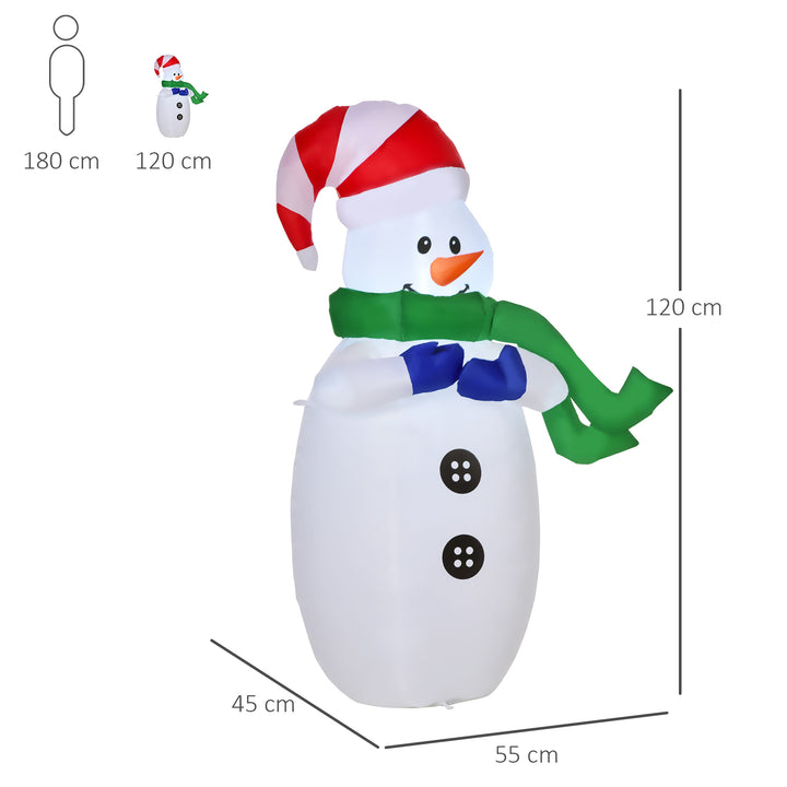 Inflatable Christmas Snowman 120 cm W/LED Lights