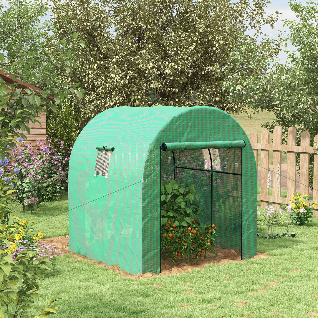 Polytunnel Greenhouse Walk-in Grow House with UV-resistant PE Cover