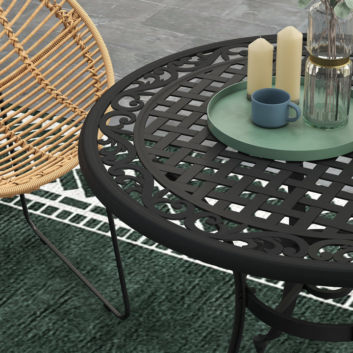 Round Garden Table with Parasol Hole