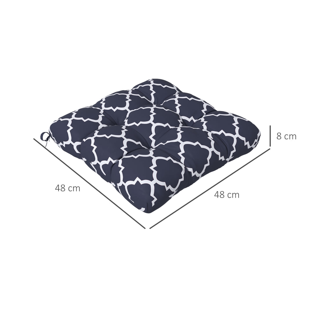 Replacement Cushions: 4-Piece Indoor Outdoor Seat Pads with Ties for Patio Chairs