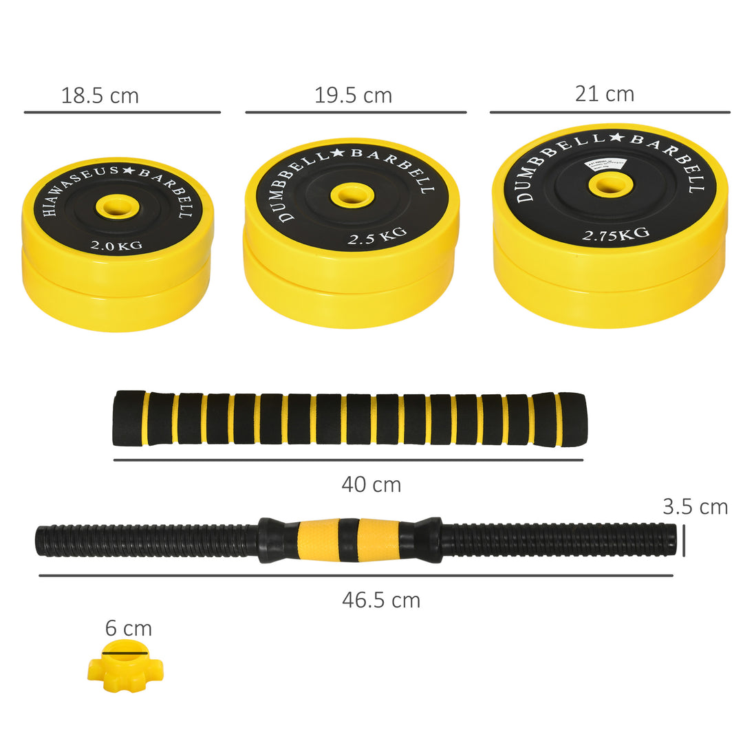 Adjustable Dumbbell Set: 30kg Weight Plates with Bar Clamps & Rod