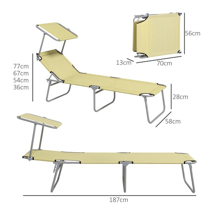 Outdoor Foldable Sun Lounger Set of 2