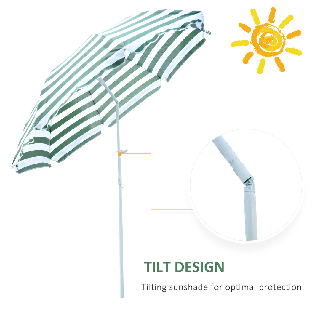 Large 1.8m Patio Garden Beach Sun Crank Umbrella Sunshade Folding Tilt Crank Parasol New