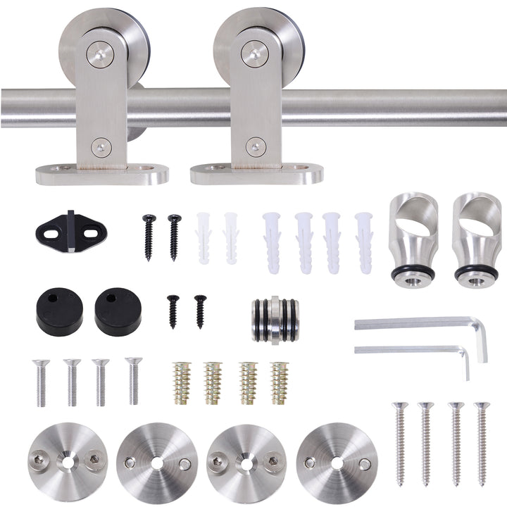 35-45mm Track Stainless Steel Sliding Door Kit Silver