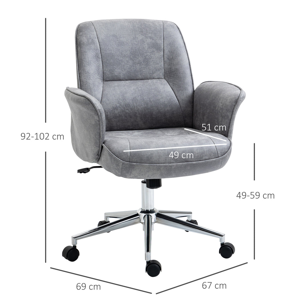 Vinsetto Swivel Ergonomic Office Chair, Light Grey