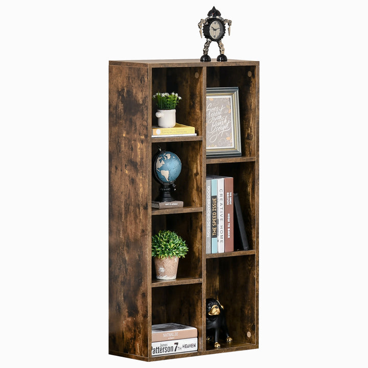 HOMCOM Industrial Free Standing Bookcase, Rustic Brown